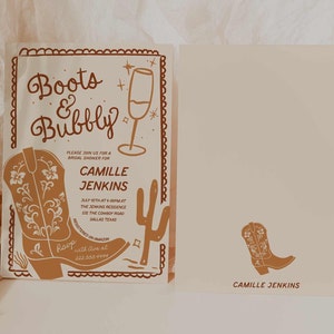 Boots and Bubbly Bridal Shower Invitation