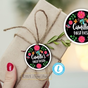 Fiesta Favor Tag Printable, Printable Mexican Theme Favor Tags, Editable INSTANT DOWNLOAD