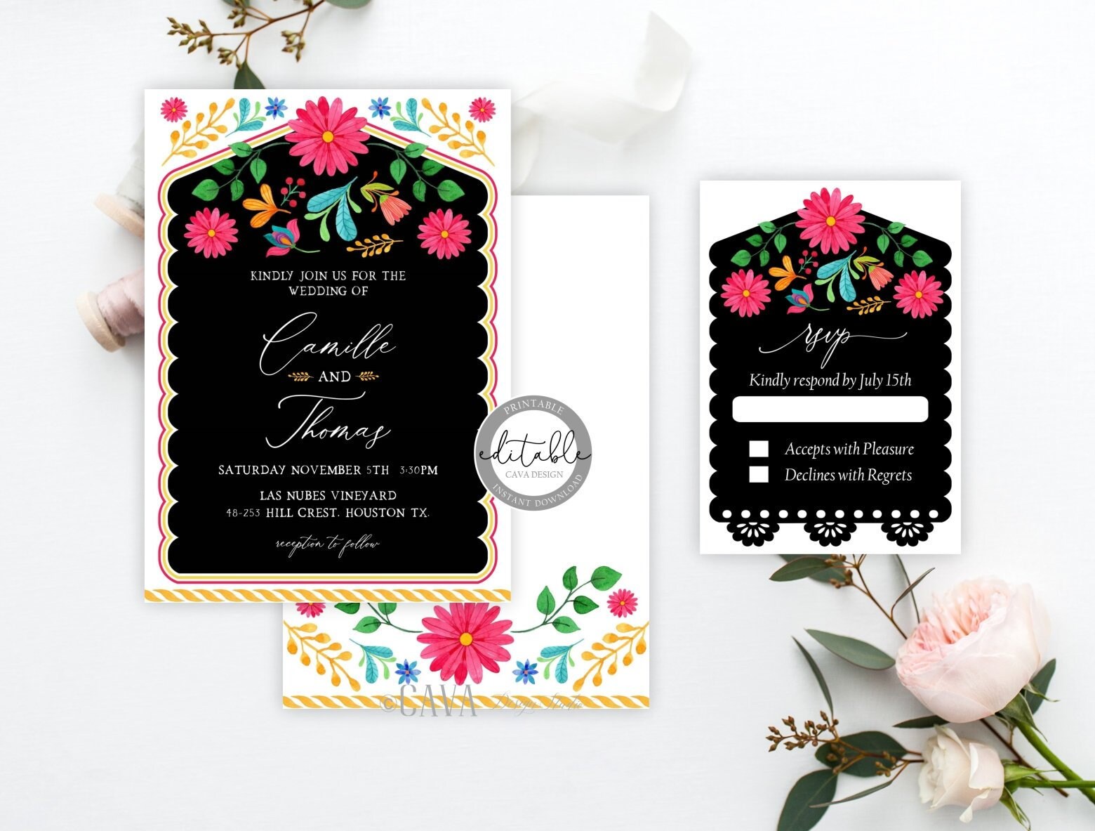 Fiesta Wedding Invitation TEMPLATE Destination Wedding Etsy