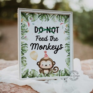 Jungle Safari Do Not Feed the Monkeys Print