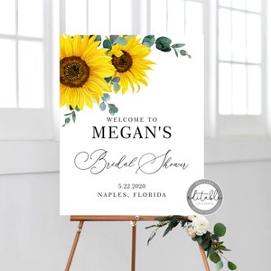 Sunflower Welcome Sign Template, Printable Sunflower Baby Shower Welcome Sign, Welcome Sign Template, Instant Download, 0280S
