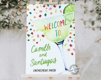 Fiesta Engagement Party Welcome Sign | Welcome Poster Engagement Fiesta Party | Fiesta Wedding Shower Editable Template |  WD 230