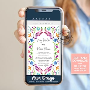 Mexican Theme Wedding Electronic Invitation, Mexico Destination Wedding Invitation Digital Invitation, Fiesta Wedding Evite, WD_105