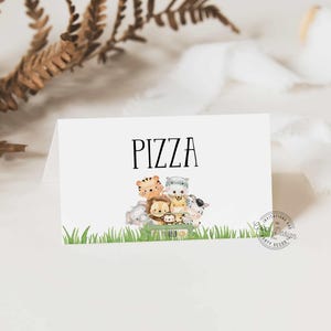 Wild One Safari Buffetkarten, Tischkartenvorlage, Safari-Lebensmitteletiketten, bearbeitbare und DRUCKBARE Lebensmittelzeltkarten, sofortiger Download, 238G