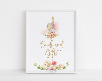 Bridal Brunch Cards and Gifts Sign, Printable Bridal Shower Cards and Gifts, Bridal Shower Sign, Gift Table Sign, INSTANT DOWNLOAD, 0324