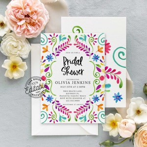 Fiesta Bridal Shower Invitation, Editable Mexico Couples Wedding Shower Invitation, Fiesta Engagement Invite Instant Download, WD_105