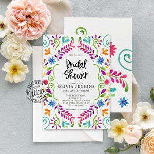 Fiesta Bridal Shower Invitation, Editable Mexico Couples Wedding Shower Invitation, Fiesta Engagement Invite Instant Download, WD_105