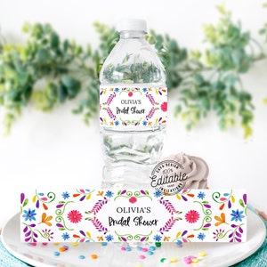 Fiesta Bridal Shower Water Bottle Label Printable, Fiesta Theme Water ...