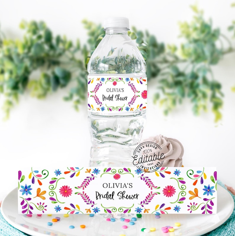 Fiesta Bridal Shower Water Bottle Label Printable Fiesta | Etsy