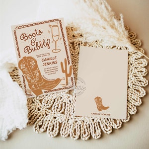 Boots and Bubbly Bridal Shower Invitation
