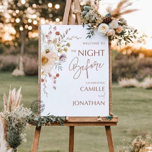 The Night Before Welcome Sign Boho Wedding Sign