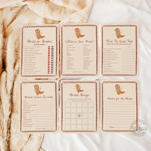 Last Rodeo Bachelorette Games Bundle - 12 Editable Bridal Shower Games