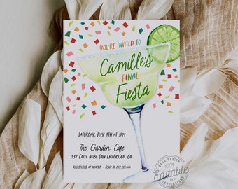 Fiesta Bachelorette Party Invitation, Last Fiesta Bridal Shower Invitation, Fiesta Engagement Invite Instant Download WD 230