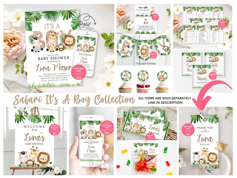 Safari Baby Shower Games Boy Safari Baby Shower Games Etsy