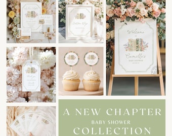 New Chapter Baby Shower Bundle | Garden Baby Shower | Storybook Baby Shower | Book Theme Baby Shower Invitation Template 0440