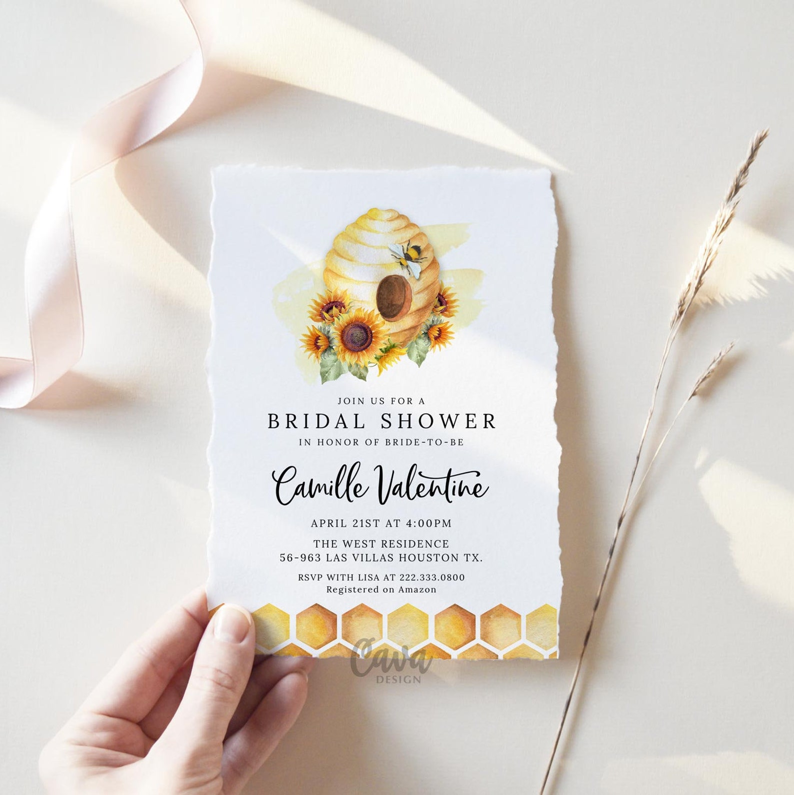 Honey Bee Bridal Shower Invitation Bee Wedding Shower Etsy