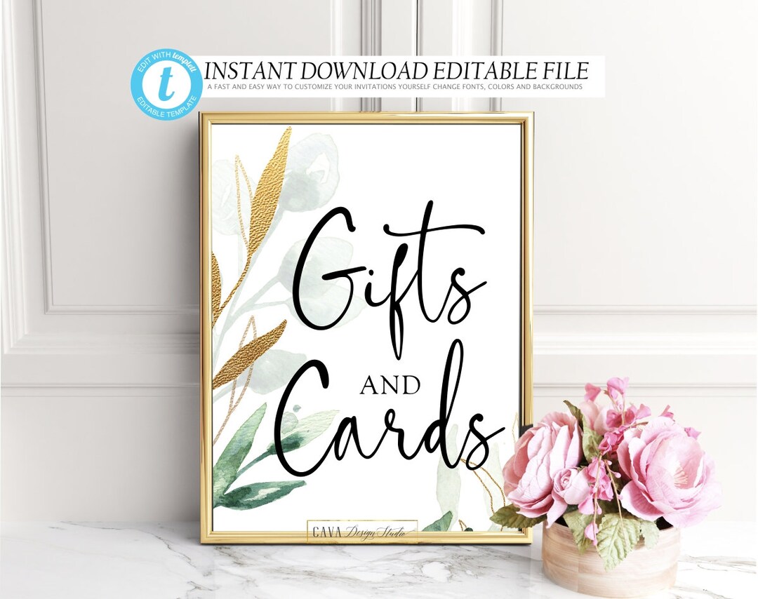 Gifts and Cards Printable Baby Shower Sign EDITABLE Instant - Etsy