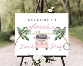 Beach Party Welcome Sign Template, Welcome to Poster, Surf Themed Party, Digital Welcome Sign, Welcome EDITABLE Template BSG_0293