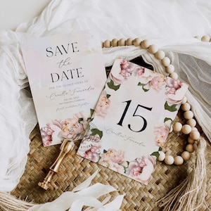 Blush Pink Quinceanera Save the Date, Printable Save the Date, Quinceañera Save the Day Printable Instant Download, 106