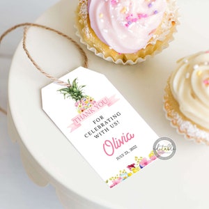 Editable Tropical Baby Shower Favor Tag, Printable Pineapple Baby Shower Favor Tags, Personalized Favor Tags, Favor Tag Template, BSG_0294
