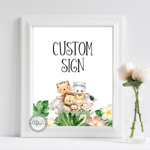 Safari Birthday Sign Template, Zoo Animal Birthday Party Decor, Editable Template, Zoo Birthday Table Sign, Sign Template, Printable, 238F
