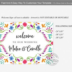 Fiesta Wedding Welcome Sign, Fiesta Party Welcome Poster, Mexico Theme Wedding Welcome Sign, Fiesta Shower Welcome EDITABLE Template, WD_105 image 3
