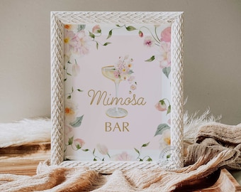 Petals and Prosecco Bridal Shower, Mimosa Bar Printable Sign, Champagne Bar Sign, Digital INSTANT DOWNLOAD WD 239