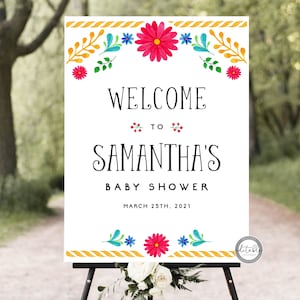 Fiesta Welcome Sign, Baby Shower Welcome Poster, Mexican Themed Baby Shower Welcome Sign, Welcome EDITABLE Template