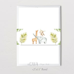 Safari Invitation Belly Band, Safari Baby Shower Thank you tags, Instand Download, Belly Band  261