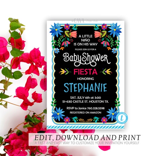 mexican fiesta baby shower invitations