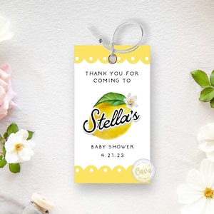 Printable Lemon Theme Baby Shower Gift Tag, Lemon Bridal Shower Favor Tag, Lemonade Birthday Favor Tag, Lemon Theme Party, 0331