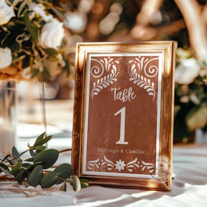 Rustic Mexican Wedding Table Number Sign | Editable Papel Picado Table Number Sign | Terracotta Boho Wedding Table Number Template WD 0415