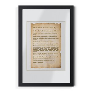 I BaKa to BaOmEn Sacro Detto Script (preghiera) Poster incorniciati, Nero