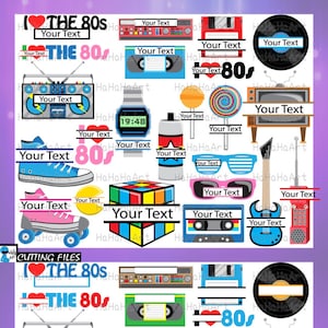 Splitsen van de jaren 1980, I Love The 80s v2 - Cutting bestanden Svg Png Jpg EPS-digitale grafische ontwerp commerciële gebruik Frame jaar 1980 80 80's kid (00452c)