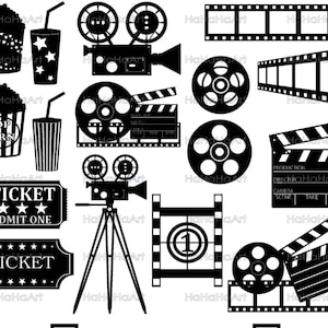 Kino Monogramm - SchneidedateiSvg Png Jpg Eps Dxf Digitales Grafikdesign Sofort-Download Kommerzielle Nutzung Film Alt Klassisch Retro (00828c)