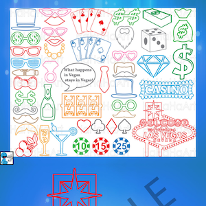 Las Vegas monogramma colore contorno - file Svg Png Jpg Eps Dxf Digital Graphic Design Download immediato uso commerciale di taglio taglio USA (00634c)