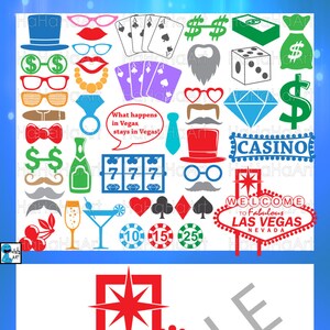 Las Vegas Monogram Color - Tagli file Svg Png Jpg Eps Dxf Digital Graphic Design Instant Scarica Commerciale Uso Cut Party USA (00632c)
