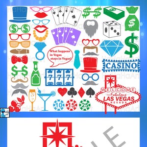 Las Vegas Monogram Color - Cutting Files Svg Png Jpg Eps Dxf Digital Graphic Design Instant Download Commercial Use Cut Party USA (00632c)