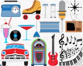 The 50s - Clipart Cutting Files svg png jpg dxf eps digital graphic design Instant Download popular diy die cut machine car music 01487c