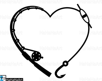 Download Fishing Pole Heart Etsy