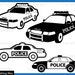 Police Car Monogram - Cutting Files Svg Png Jpg Eps Dxf Digital Graphic Design Instant Download Commercial Use City Car Cop Black (00937c)