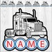 18 Wheeler Truck Circle Name - Clipart / Cutting Files svg png jpg dxf digital graphic Instant Download Commercial Use 01127c