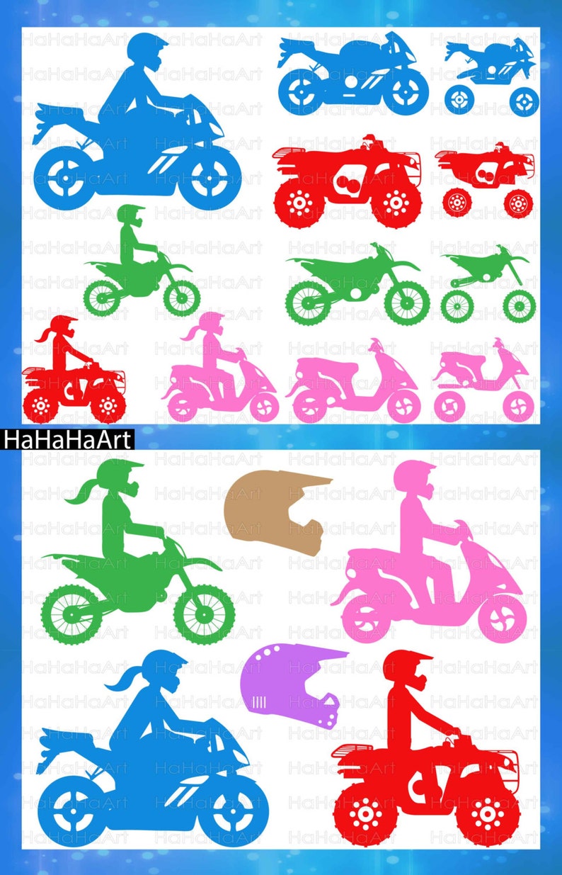 Download Motorcycles and ATV Monogram Color Cutting Files Svg Png Jpg | Etsy