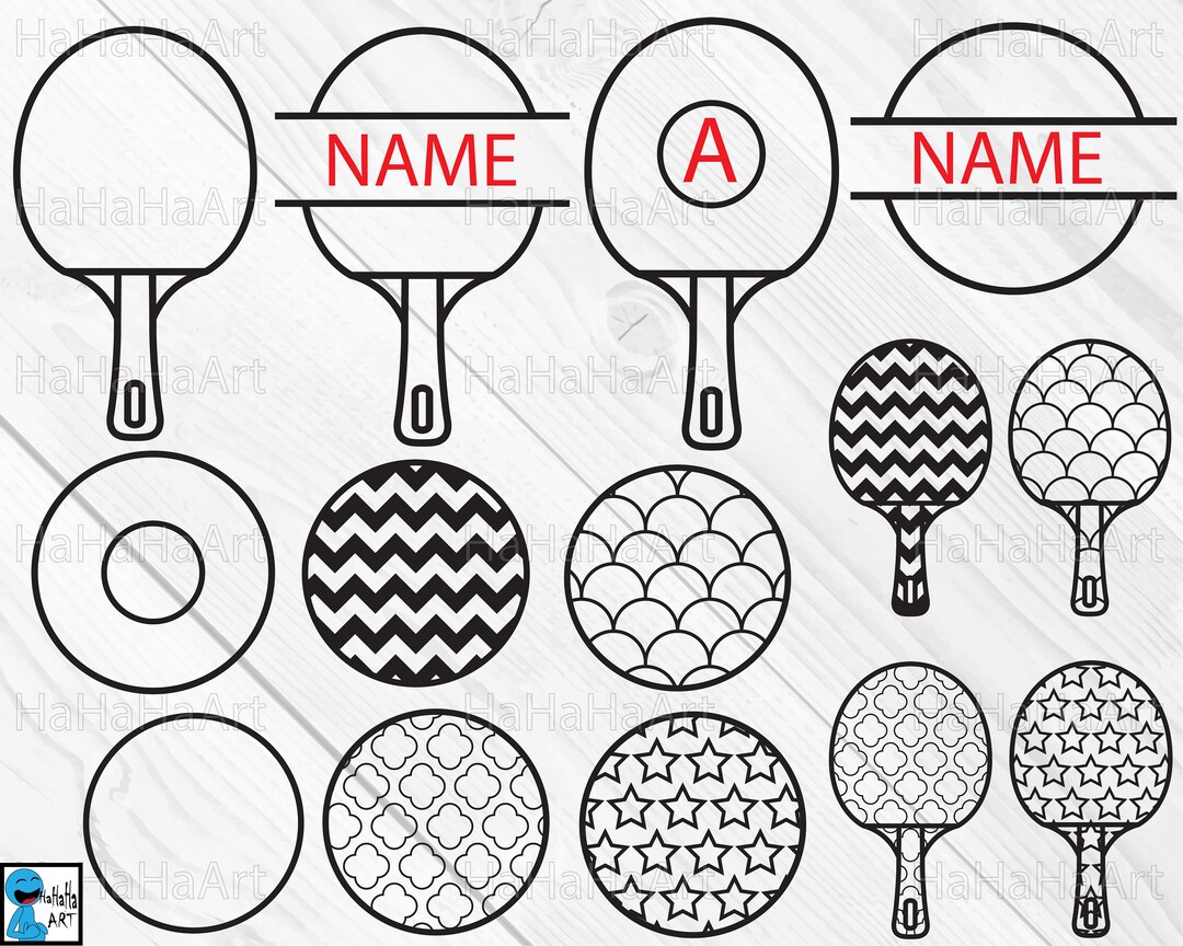 Ping Micro Monogram Ping Pong Monogram - Clipart / Cutting Files Svg Png Jpg Dxf Digital ...