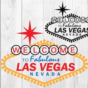 Signo de Las Vegas - Clipart / Archivos de corte Svg Png Jpg Dxf Diseño gráfico digital Descarga instantánea Uso comercial icono de la ciudad del juego 01043c