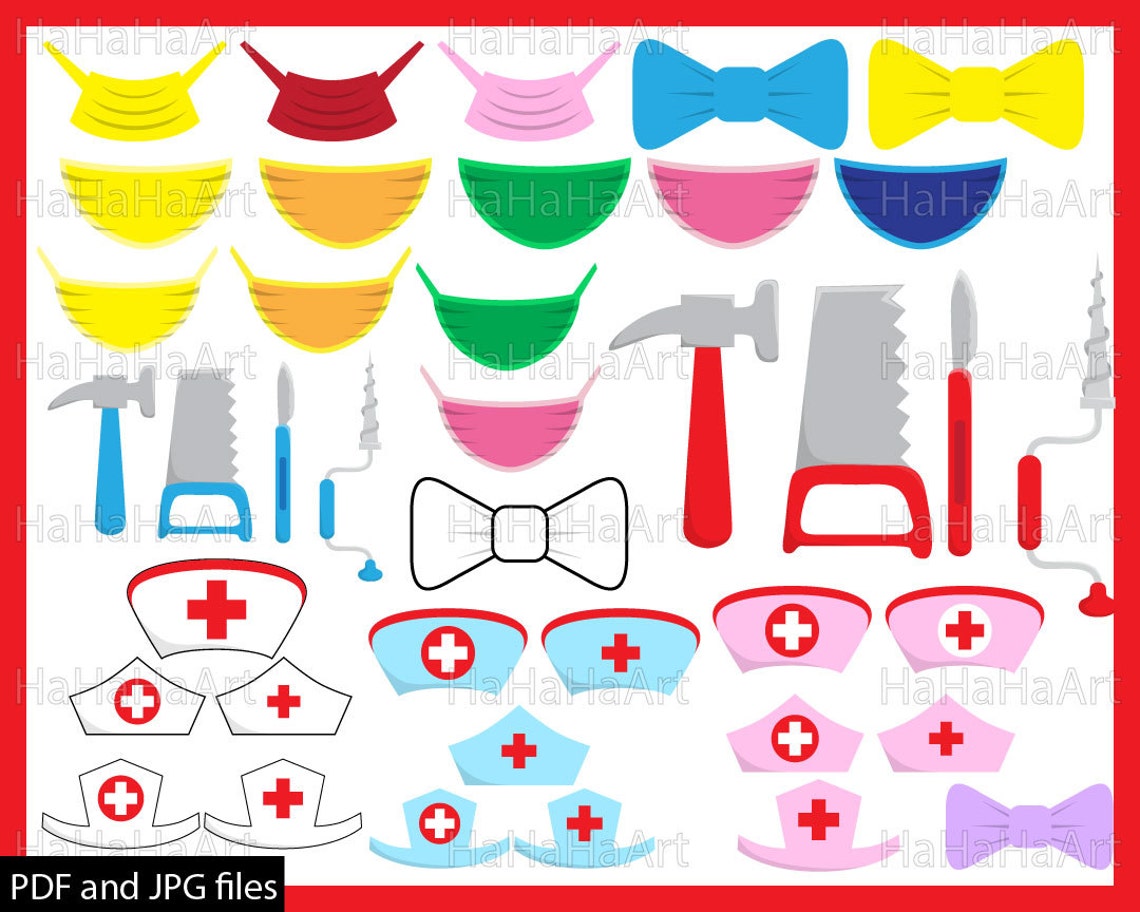 Doctor Props ClipArt PDF JPG Digital Graphic Design | Etsy