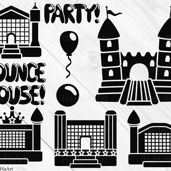 Bounce House Party - Clipart / Cutting Files svg png jpg dxf eps digital graphic design Instant Download popular diy cut machine 00301c