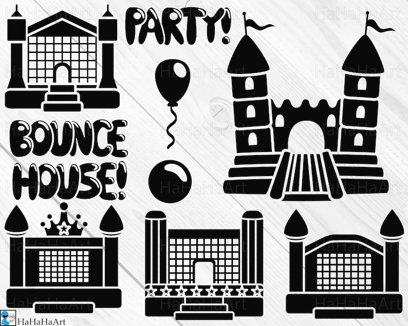 Download Bounce House Party Clipart / Cutting Files svg png jpg dxf ...