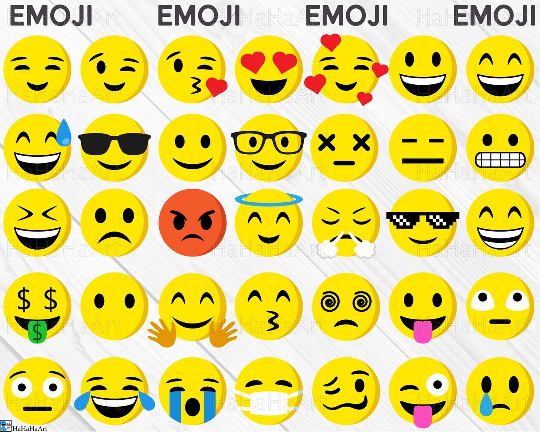 Emoji Designs Clipart / Cutting Files Svg Png Jpg Dxf Eps Digital ...