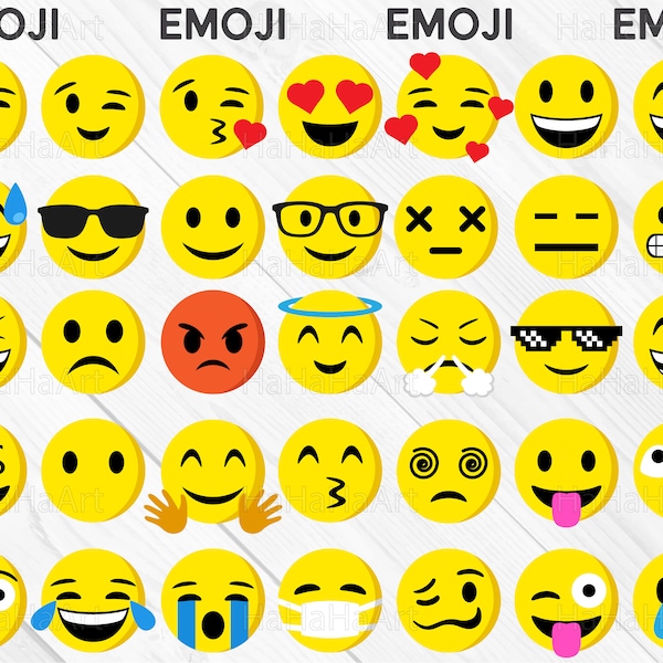 Emoji Designs - Clipart / Cutting Files svg png jpg dxf eps digital graphic design Instant Download popular cut machine sign face 01562c